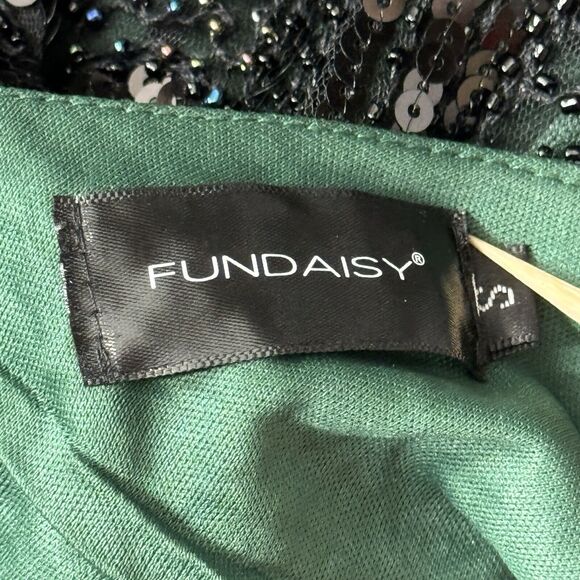 Fundaisy Dress Womens Small Black Green Sequin‎ Dark Fairy Witchcore Whismygoth - Picture 6 of 8